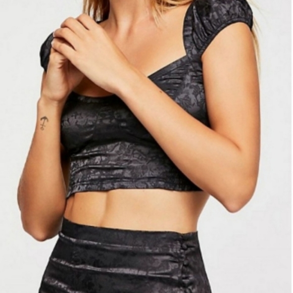 Free People Olympia 2 Piece Skirt Set Charcoal S - Picture 5 of 16